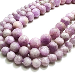 Natural Kunzite Beads, Purple Kunzite Smooth Round Gemstone Beads (5mm 6mm 8mm 10mm 12mm 14mm)