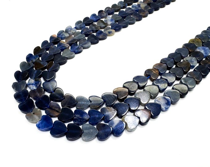 Blue Aventurine Heart Beads: 6mm Gemstone Jewelry Making