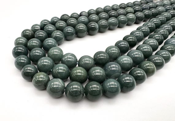 AAA Natural Guatemalan Jade Round Beads Genuine Green Jadeite Smooth Polished Spheres Grade AAA Mayan Jade Stone Strands for Jewelry PG30C