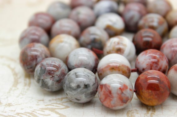 Red Jasper, Natral Smooth Round Jasper  Gemstone Beads - PG167