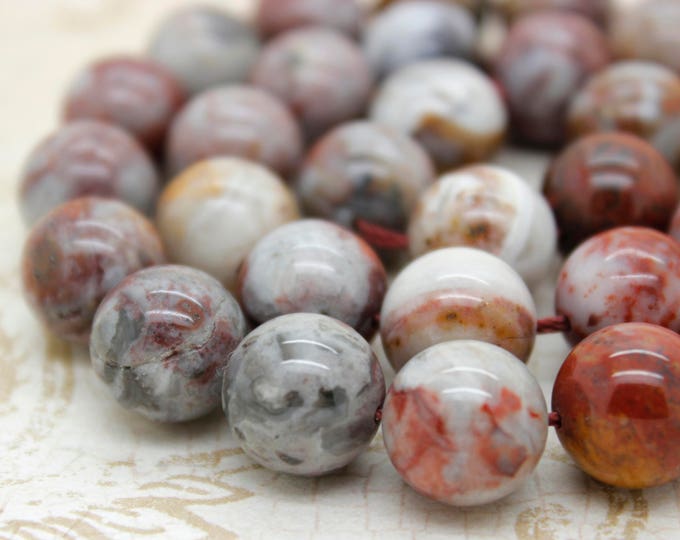 Red Jasper, Natral Smooth Round Jasper Loose Gemstone Beads - PG167