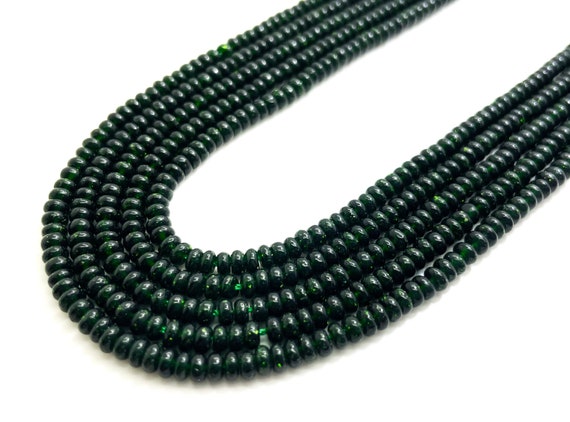 Nephrite Jade Beads, Natural High Quality Green Jade Smooth Polished Rondelle Round Flat 2mm x 4mm Gemstone Beads - RD34