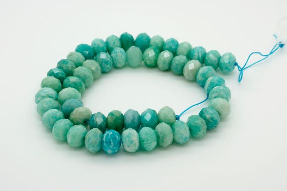 Natural Amazonite Faceted Rondelle 4mm x 6mm Loose Gemstone Beads Stone Rock