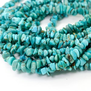 Natural Turquoise Beads, Genuine Turquoise Smooth Rough Rondelle Nugget Chip Loose Gemstone Beads Assorted Size PGS241 image 1