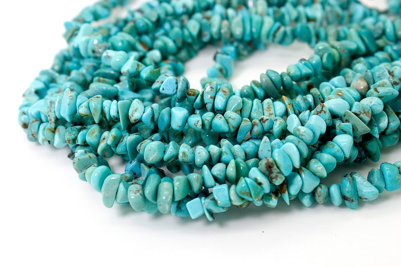 Natural Turquoise Beads, Genuine Turquoise Smooth Rough Rondelle Nugget Chip Loose Gemstone Beads Assorted Size PGS241 image 1