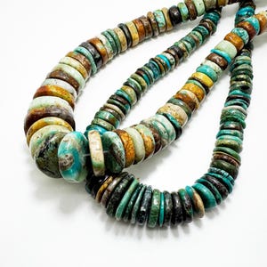 Natural Turquoise Beads, Polished Smooth Rondelle Flat Nugget Chip Turquoise Beads (Assorted Size) - PGS86