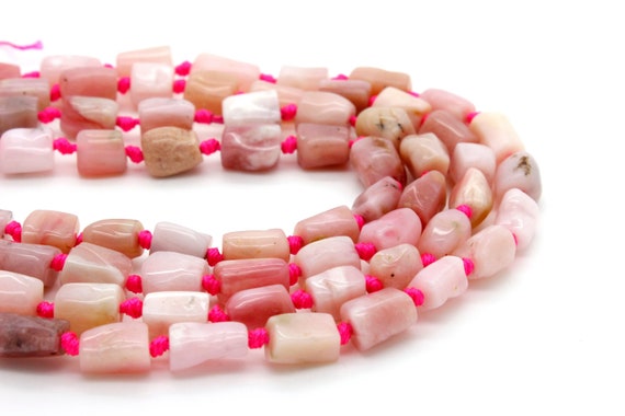 Natural Pink Opal Chip Beads: Polished Gemstone Nuggets, 15.5" Strand