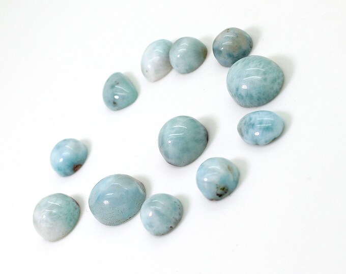 Natural Dominican Larimar - 12 pcs Chips Rock Stone Gemstone Variety Tear Drop Shape Beads for Ring Necklace Pendant Jewelry Making - PGL57