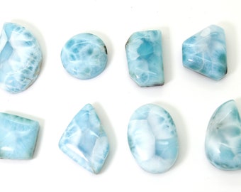 Natural Dominican Larimar Smooth Chips Rock Stone Gemstone Variety Shape Beads for Ring Necklace Pendant Jewelry Making - PGL64