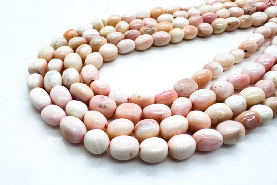 Natural Queen Conch Shell Beads • Petite 6mm Smooth Pebble Barrel Nuggets • Soft Baby Pink & Ivory Shell for Artisan Jewelry Supply - QC20