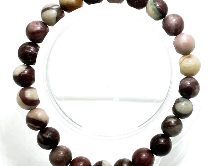 Chohua Coffee Bean Jasper Natural Gemstone 6mm 8mm Beads Beaded Stretch Bracelet - PGB60