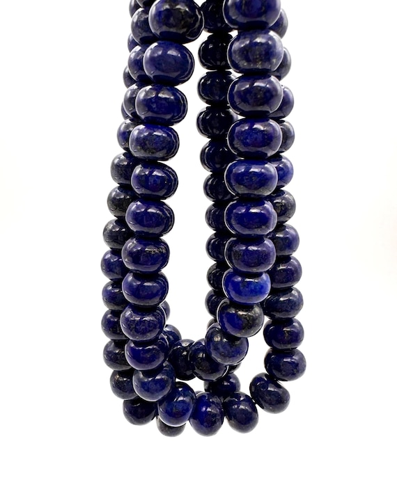 Natural Lapis Lazuli Rondelle Beads | 6x10mm Royal Blue Gemstone Beads Spacer Beads for Jewelry Making Supplies RD48