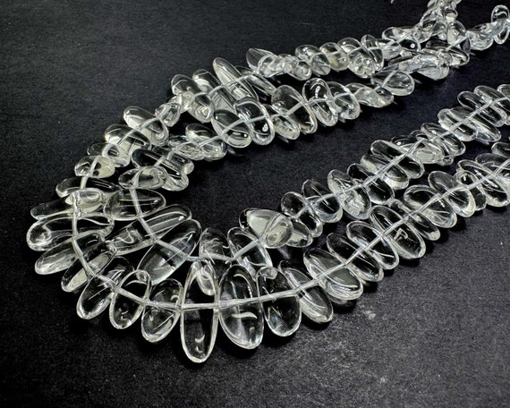 Natural Clear Quartz Freeform Chip Irregular Slab Flat Shapes Stick Gemstone Beads - PGS214