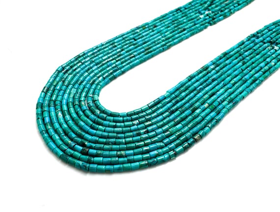 Natural Blue Kingman Turquoise Heishi Beads 2mm 4mm Arizona Turquoise for Jewelry Making - PGS409