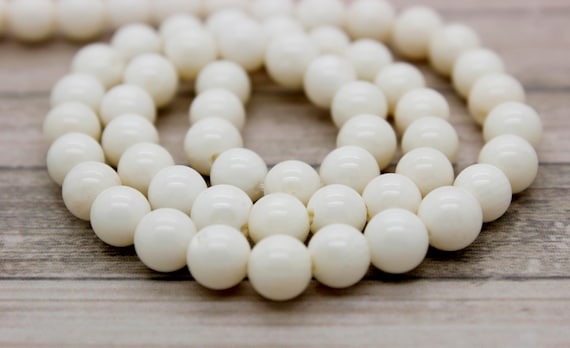 Natural Coral Beads, White Coral Round Ball Sphere Loose Beads Natural Stone Gemstone (4mm 6mm 7mm) - PG32