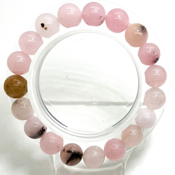 Pink Fire Cherry Quartz 8mm 10mm Natural Gemstone Beads Stretch Handmade Beaded Bracelet - PGB16