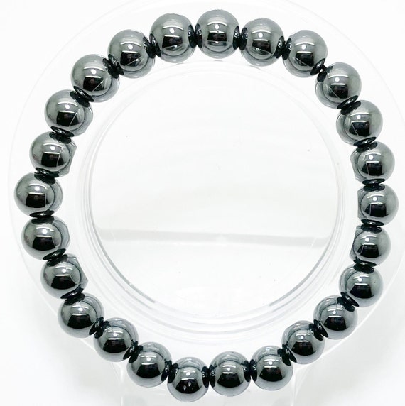 Hematite Chakra Attraction Bead Elastic Cord Handmade Beaded Bracelet for Men & Women Bracelet - PGB133