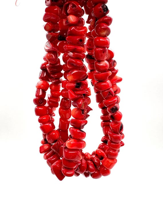 Natural Red  Sponge Coral Nugget Beads Genuine 9mm Tumbled Stone Beads Vibrant Red Sea Pebble Coral Artisan Jewelry Making Supply RC15