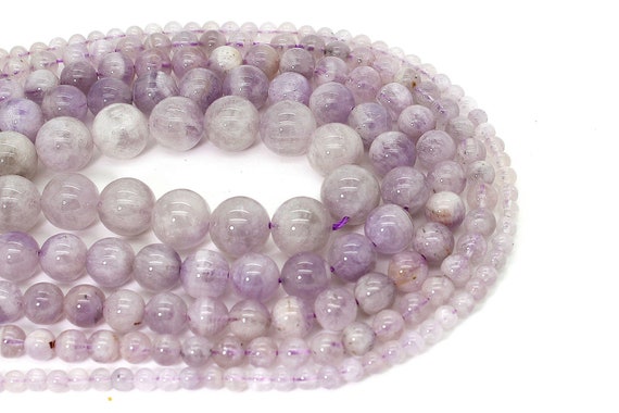 Natural Amethyst Beads, Lavender Purple Amethyst Smooth Polished Round Gemstone Beads (6mm/8mm/10mm/12mm/14mm/16mm) - PG21
