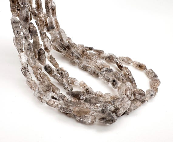 Raw Natural Herkimer Diamond Quartz Small Nugget Chips Natural Gemstone Beads - PGS24B