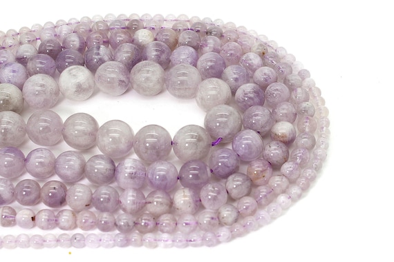 Natural Amethyst Beads, Lavender Purple Amethyst Smooth Polished Round Gemstone Beads (6mm/8mm/10mm/12mm/14mm/16mm) - PG21