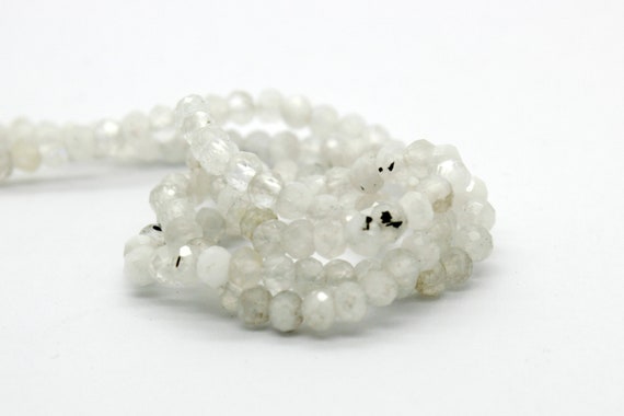 Rainbow Moonstone Beads, Natural Moonstone Faceted Rondelle Loose Gemstone Beads (2mm x 3mm) - PG279