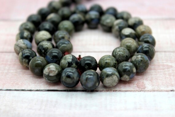 Natural Que Sera Round Polished Smooth Round Gemstone Beads (4mm 6mm 8mm 10mm) - PG14