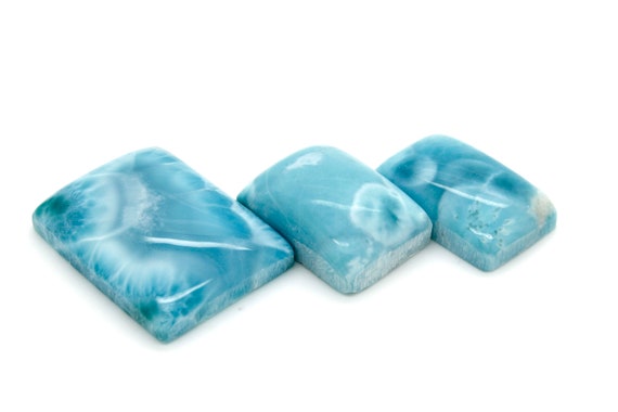 Larimar Natural Rock Gemstone Rectangle Beads for Pendant