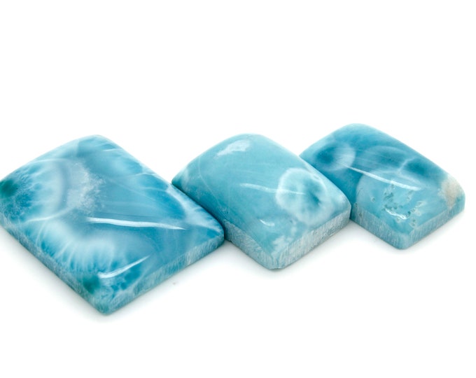 Larimar Natural Rock Gemstone Rectangle Beads for Pendant