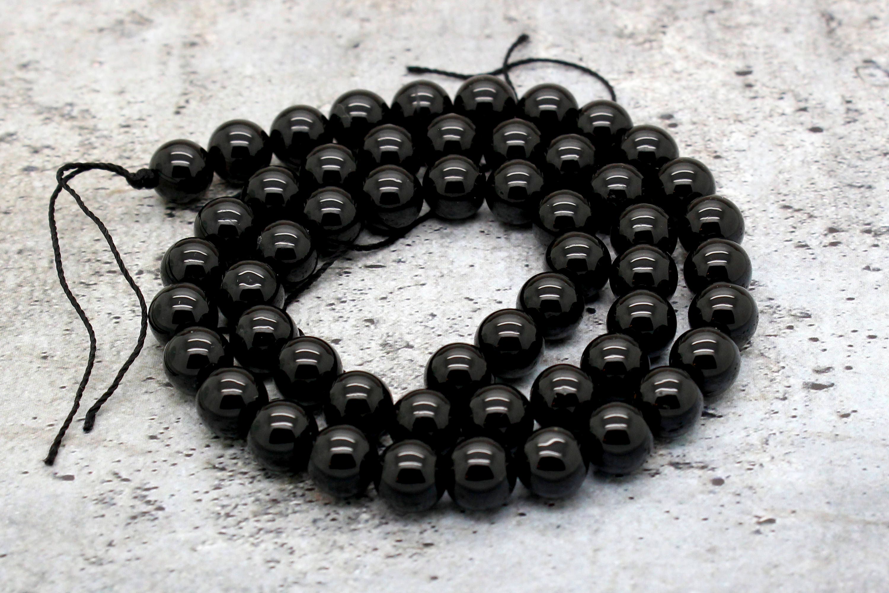 Buy Natural Black Tourmaline Beads AAA Black Tourmaline Smooth