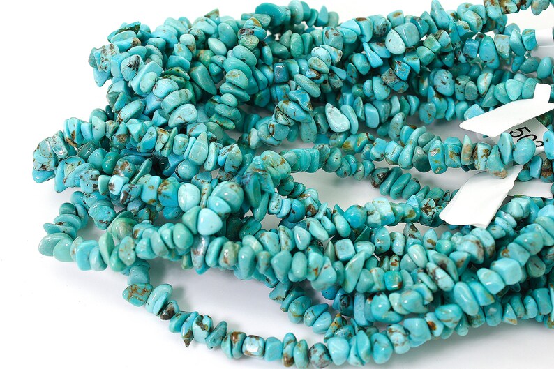 Natural Turquoise Beads, Genuine Turquoise Smooth Rough Rondelle Nugget Chip Loose Gemstone Beads Assorted Size PGS241 image 2