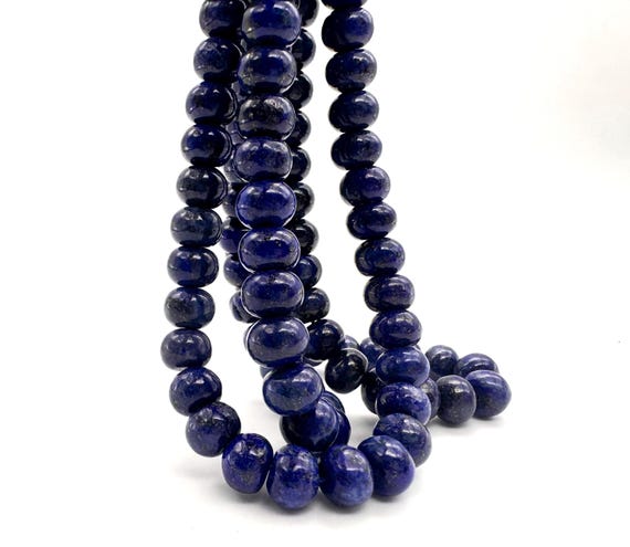 Natural Lapis Lazuli Rondelle Beads | 6x10mm Royal Blue Gemstone Beads Spacer Beads for Jewelry Making Supplies RD48
