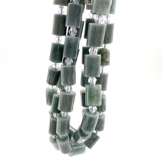AAA Guatemala Jade Cylinder Beads 8x11mm Genuine Green Jadeite Smooth Tube Barrels Natural Mayan Jade Gemstone for Jewelry Making PGS323D