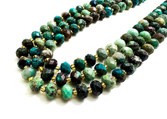 Natural Turquoise Faceted Rondelle 5mm x 8mm Gemstone Beads - PGS321