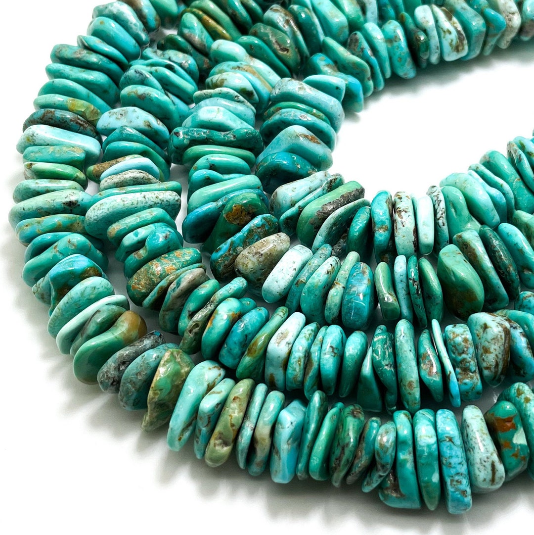 Genuine Arizona Kingman Turquoise Beads - Natural Smooth Polished Rondelle Loose Gemstones - View #6