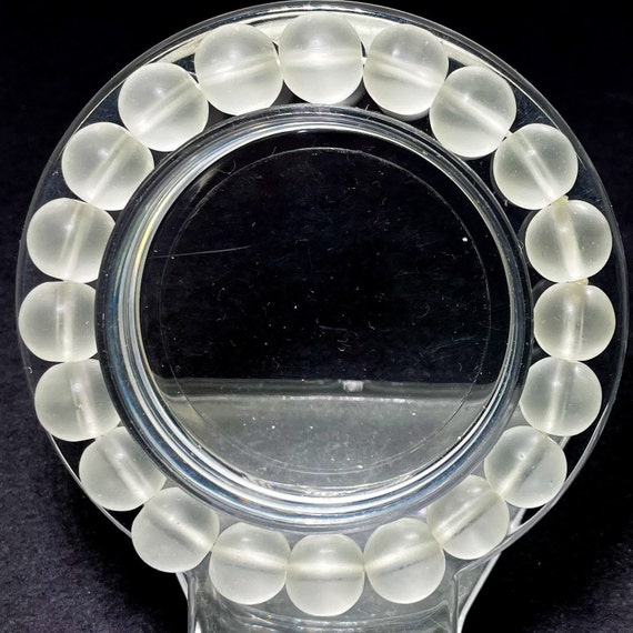 Natural Matte Clear Quartz Round Transparent Gemstone Beads Stretch Handmade Bracelet Accessories - PGB155