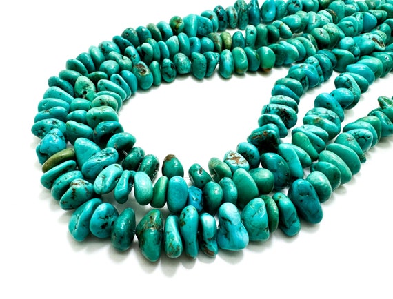Kingman Turquoise Beads: Genuine Arizona Blue Gemstone Nuggets PGS403