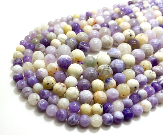 Mexican Morado Purple Opal Polished Smooth Round 6mm 8mm 10mm Natural Gemstone Beads - RN174