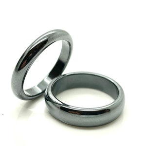 Black Hematite Basic Ring Band for Jewlery Necklace  Making Accessories Size 10 7.5 6.5 - R35