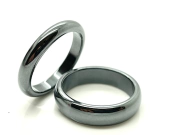 Black Hematite Basic Ring Band for Jewlery Necklace  Making Accessories Size 10 7.5 6.5 - R35