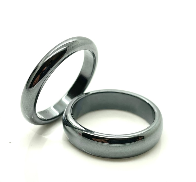 Black Hematite Basic Ring Band for Jewlery Necklace  Making Accessories Size 10 7.5 6.5 - R35