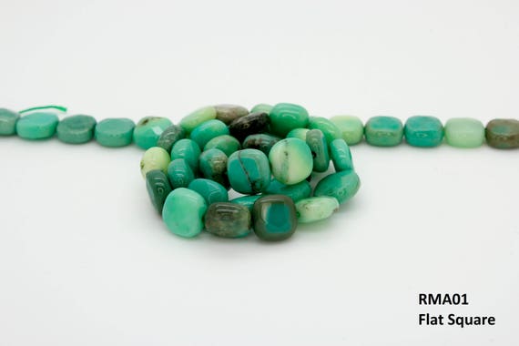 Natural Green Moss Opal Faceted Flat (Round, Square, Rectangle, Oval) Natural Gemstone Loose Beads