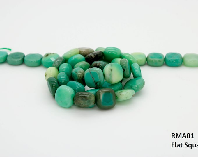 Natural Green Moss Opal Faceted Flat (Round, Square, Rectangle, Oval) Natural Gemstone Loose Beads