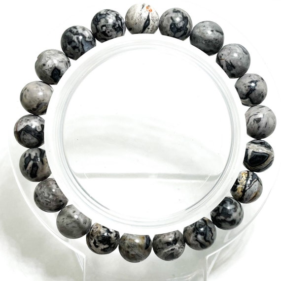 Crazy Lace Jasper Smooth Round 8mm Gemstone Beaded Handmade Stretch Bracelet - PGB100