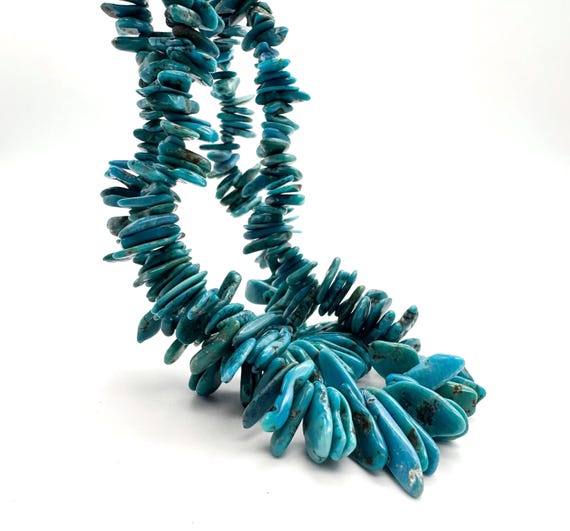 Arizona Untreated Turquoise Graduated Slice Slab Pear Teardrop Beads Genuine Blue Teal Turquoise Strand Statement Jewelry Supplies PGS370-16