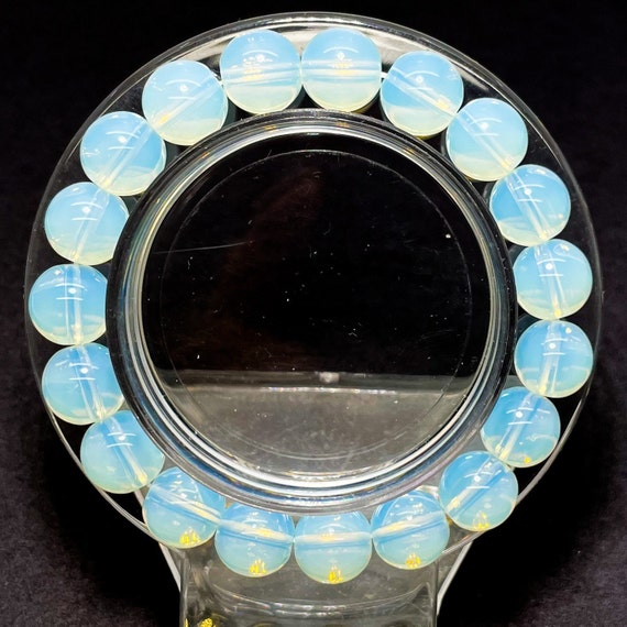 Opalite Smooth Round Ball Sphere Gemstone Beads Size 6mm 8mm 10mm Stretch Elastic Cord Bracelet Accessories PGB97