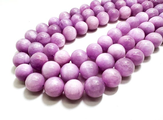 AAAA Grade Natural Purple Kunzite Beads – 7.5mm - 14mm Polished Smooth Round Gemstone Beads - RN170