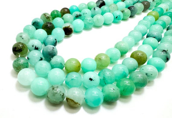 Green Agate Smooth Polished Round 10mm Gemstone Jewelry Making Beads - RN197M