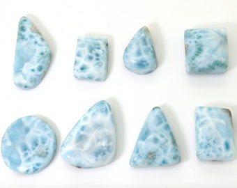 Natural Dominican Larimar Smooth Chips Rock Stone Gemstone Variety Shape Beads for Ring Necklace Pendant Jewelry Making - PGL65