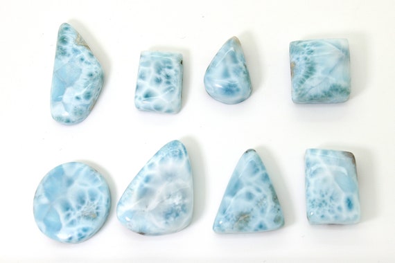Natural Dominican Larimar Smooth Chips Rock Stone Gemstone Variety Shape Beads for Ring Necklace Pendant Jewelry Making - PGL65